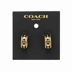 COACH BLACK/GOLD HOOPS