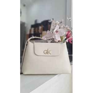 CK RE-LOCK TOTE CREAM