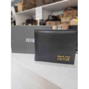 VERSACE GRAINY LEATHER WALLET WITH COIN POCKET