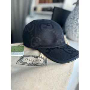 GUCCI BLACK LARGE MONOGRAM CAP