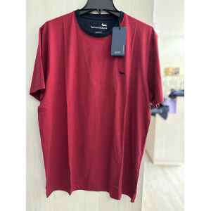 HB RED TSHIRT BLUE NECK
