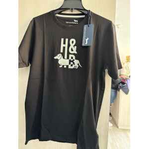 HB BLACK TSHIRT GREY LETTERS LOGO