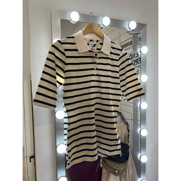 TH BLUE/WHITE HORIZONTAL LINES POLO SHIRT