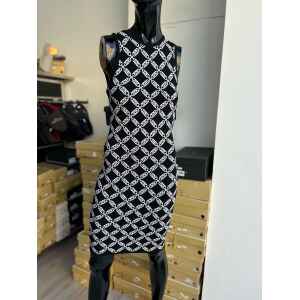 MK BLACK DRESS WITH WHITE MONOGRAM