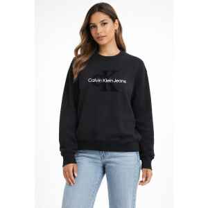CK BLACK SWEATER SMALL LOGO WHITE LETTERS