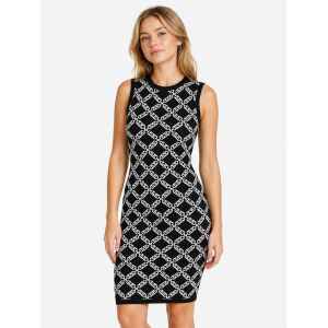 MK BLACK DRESS WITH WHITE MONOGRAM