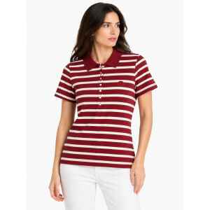 TH RED/WHITE HORIZONTAL LINES POLO SHIRT
