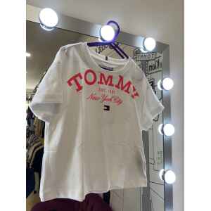 TH TSHIRT WHITE SHINNY PINK LOGO