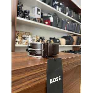 BOSS BROWN BELT SILVER BUCKLE
