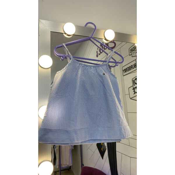 TH ITHACA STRIPE TOP CALM BLUE