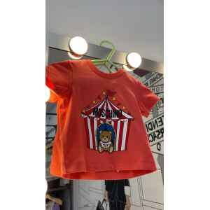 MOSCHINO TSHIRT CORAL STAMPED LOGO