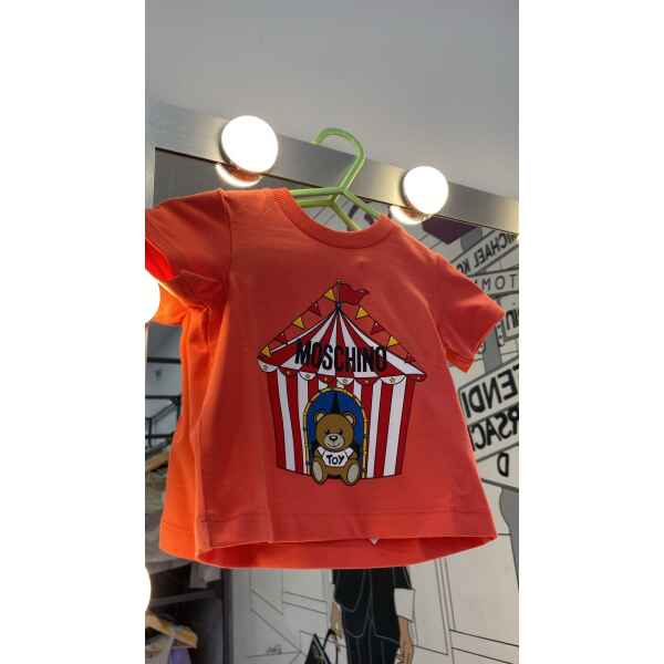 MOSCHINO TSHIRT CORAL STAMPED LOGO