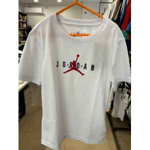 JORDAN TSHIRT WHITE BLK/RED LOGO