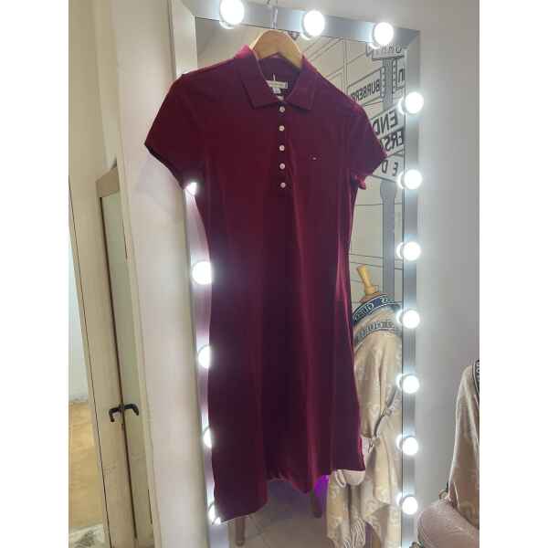 WINE POLO SHIRT DRESS