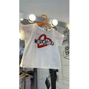 MOSCHINO TSHIRT WHITE SHINNY RED HEART