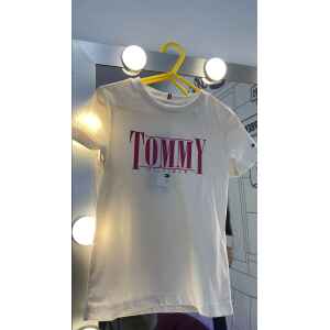 TH TSHIRT CREAM PINK LOGO