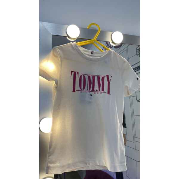 TH TSHIRT CREAM PINK LOGO