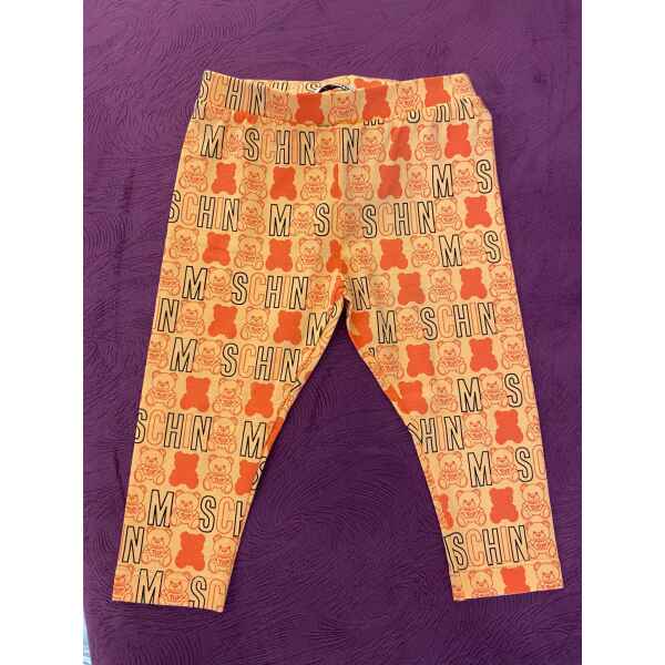MOSCHINO LEGGINGS ORANGE TEDDY BEAR PATTERN