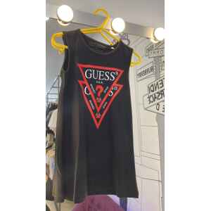GUESS BLACK DRESS CLASSIC RED TRIANGLE LOGO