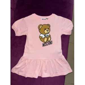 MOSCHINO PINK DRESS TEDDY BEAR LOGO