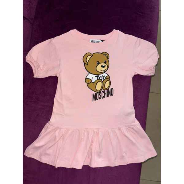 MOSCHINO PINK DRESS TEDDY BEAR LOGO