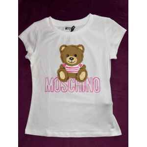 MOSCHINO TSHIRT WHITE/PINK TEDDY BEAR LOGO