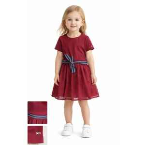 TH WINE DRESS BLUE BELT