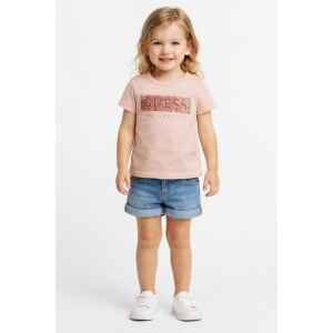 GUESS PINK TSHIRT GLITTER