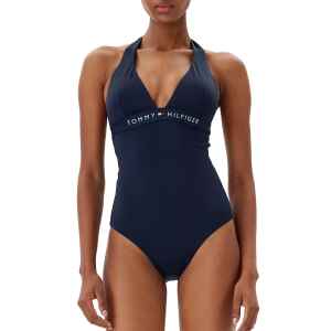 TH DARK NIGHT NAVY HALTER ONE PIECE SWIMWEAR