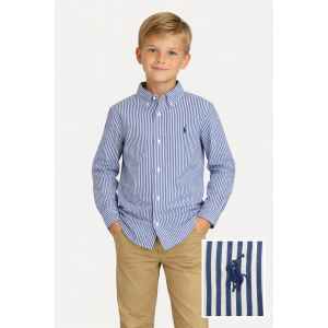 RL SHIRT STRIPES WHITE/BLUE