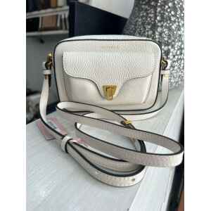 COCCINELLE CROSSBODY SMALL CREAM WITH GOLD