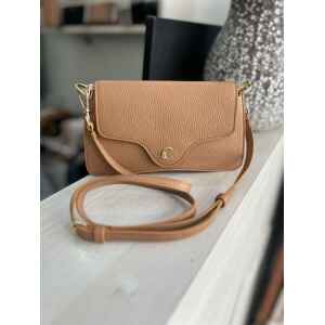 COCCINELLE CROSSBODY SMALL CAMEL WITH GOLD DETAILS