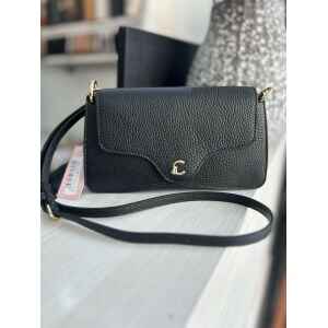 COCCINELLE CROSSBODY SMALL BLACK WITH GOLD DETAILS