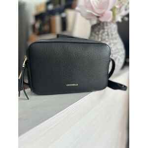 COCCINELLE CROSSBODY MEDIUM BLACK TWO ZIPS