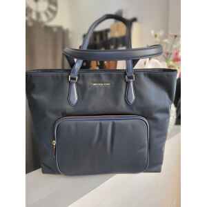 MICHAEL KORS CARA LG NAVY POCKET TOTE