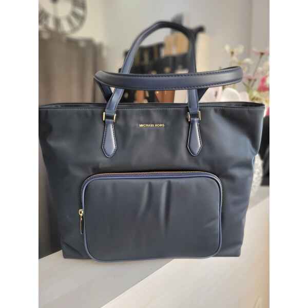 MICHAEL KORS CARA LG NAVY POCKET TOTE