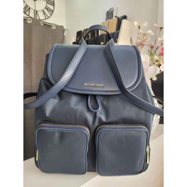 MICHAEL KORS CARA LARGE BACKPACK NAVY NYLON