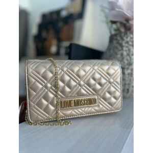 LOVE MOSCHINO QUILTED METALLIC GOLD CROSSBODY