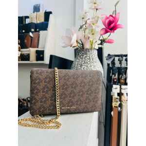 MK JET SET BROWN LUGGAGE CROSS BODY