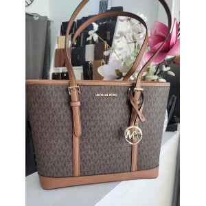 MK JET SET TRAVEL BROWN SMALL TOTE