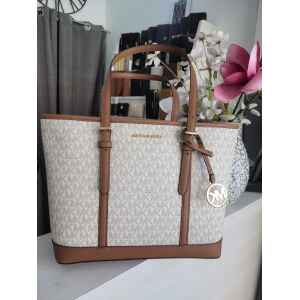 MK JET SET TRAVEL VANILLA SMALL TOTE