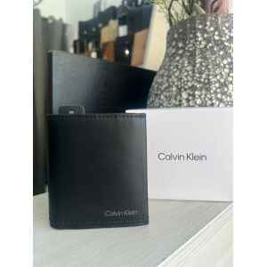 CK MEN WALLET DUO STITCH TRIFOLD BLACK