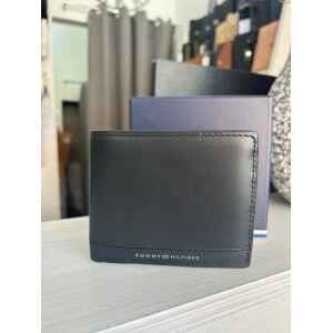 TOMMY MENS BLACK WALLET BUSINESS CC FLAP