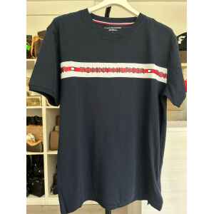 TH MEN BLUE T SHIRT RED LOGO
