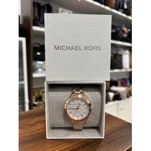 MK ROSEGOLD WATCH WHITE FACE PATTERN