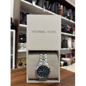 MK SILVER WATCH BLUE FACE MEN