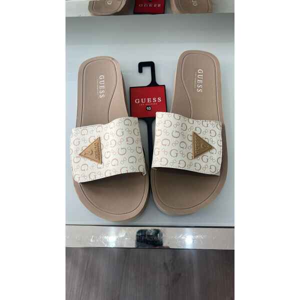 GUESS LOGO SLIDERS PARTIES IVORY