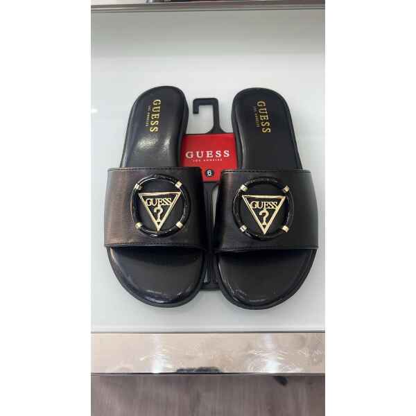 GUESS MAGNIFY BLACK SLIDERS