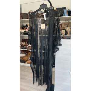 LIUJO PONCHO RETE LUREX BLACK ONE SIZE