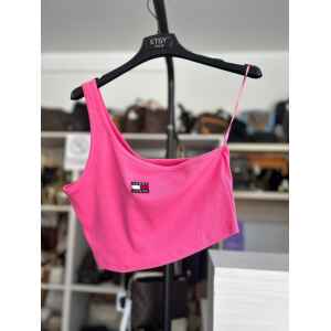 ASSYMETRIC CROP TOP POP PINK